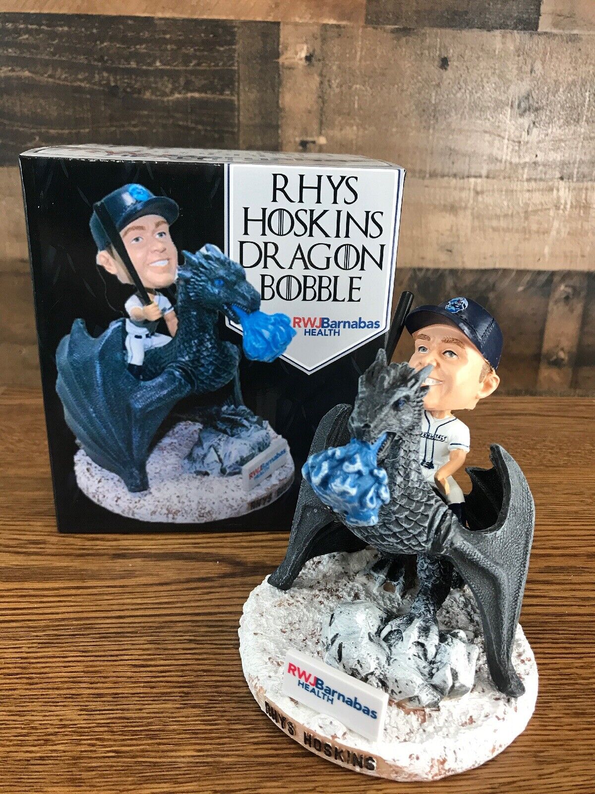RHYS HOSKINS Ice Dragon Game of Thrones GOT Blue Claws Bobblehead 8/3/18, Bobble