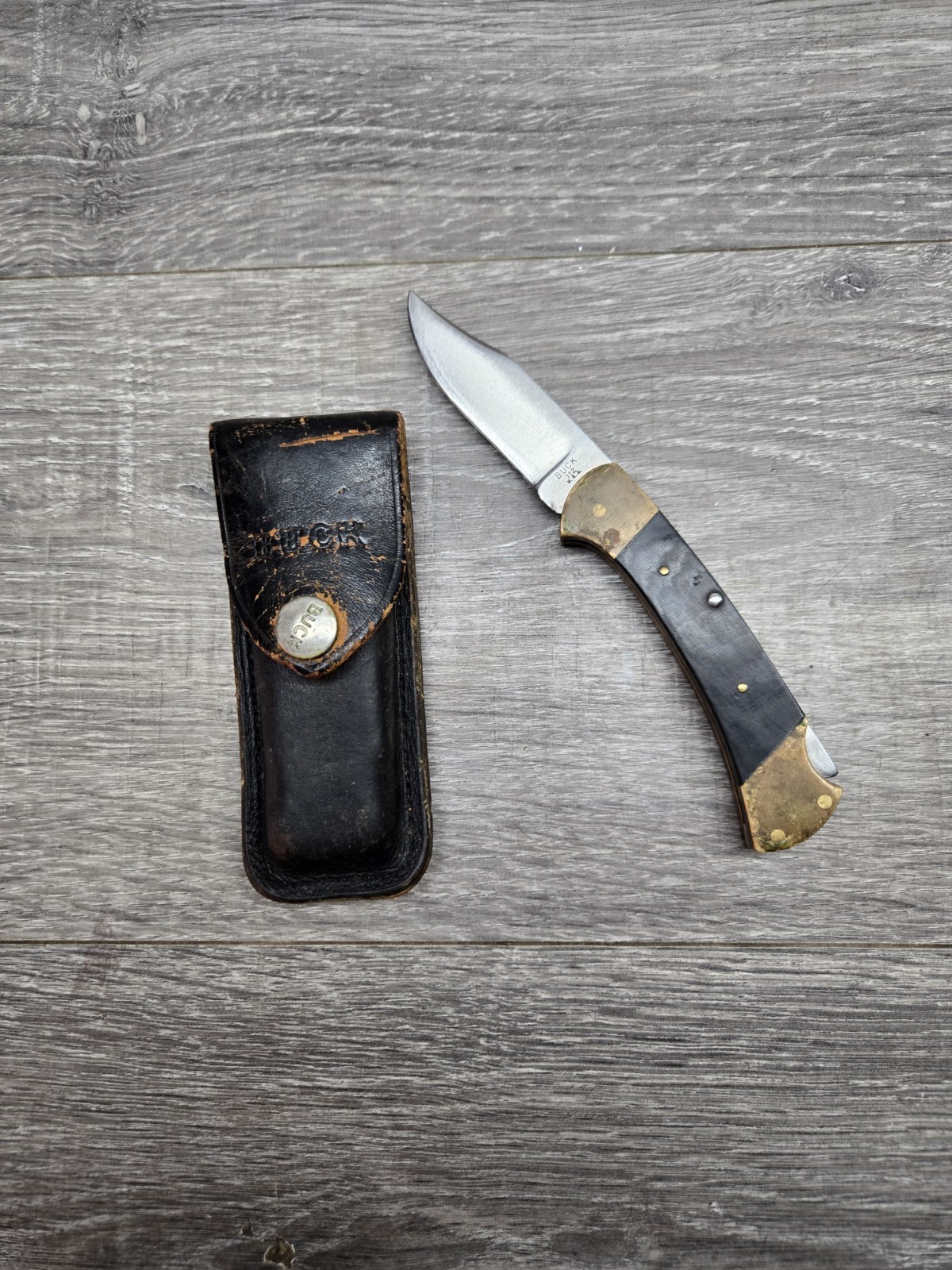 Rare 1972 3 Line Buck 112 Black Micarta Folding Lockback Hunting Knife Rare 1972 3 Line Buck 112 Black Micarta Folding Lockback Hunting Knife