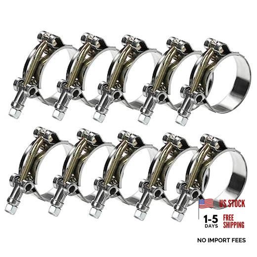 10Pack T Bolt Hose Clamp 58-65mm for 2