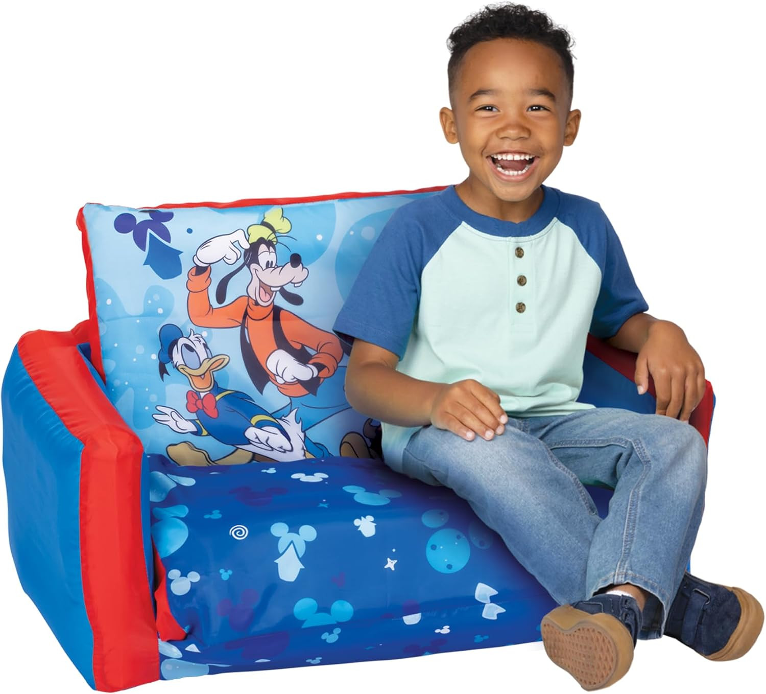 Kids Sofa Bed, Children\'S 2-In-1 Flip Open Inflatable Comfy Couch to Lounger, To