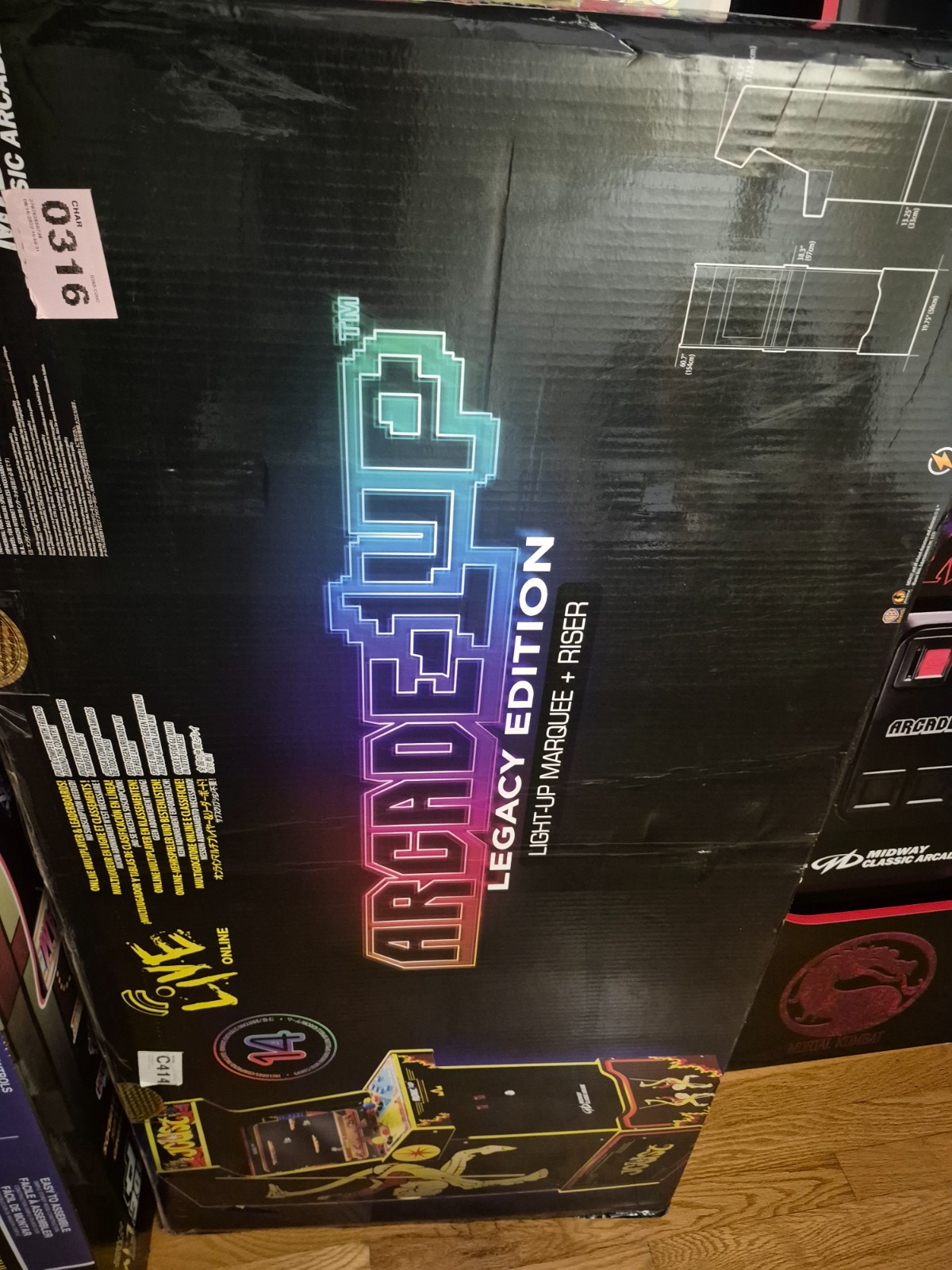 Arcade1up Very Rare Joust Legacy New in Box w/ Matching Riser & Lighted Marquee Arcade1up Very Rare Joust Legacy New in Box w/ Matching Riser & Lighted Marquee