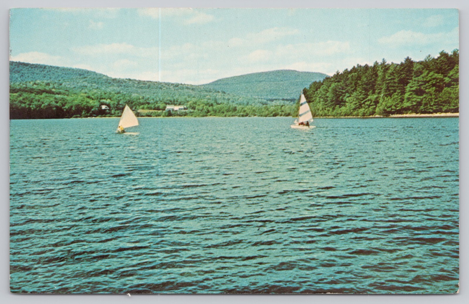 Piseco New York, Piseco Lake Sailboats Irondequoit Club SCARCE, Vintage Postcard