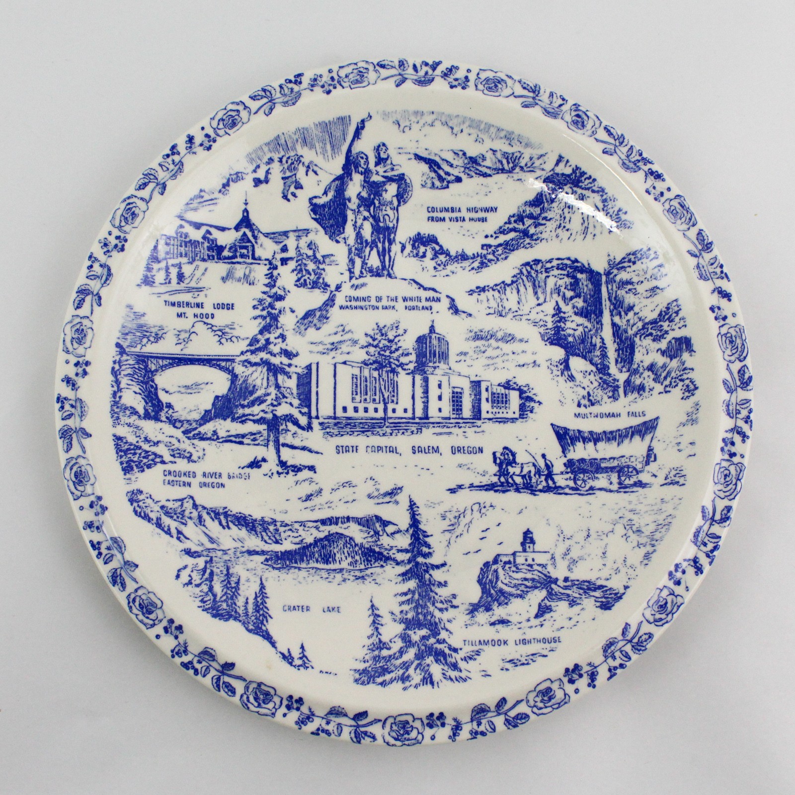 Vernon Kilns State of Oregon Collector Plate Famous Landmarks Vernon Kilns State of Oregon Collector Plate Famous Landmarks