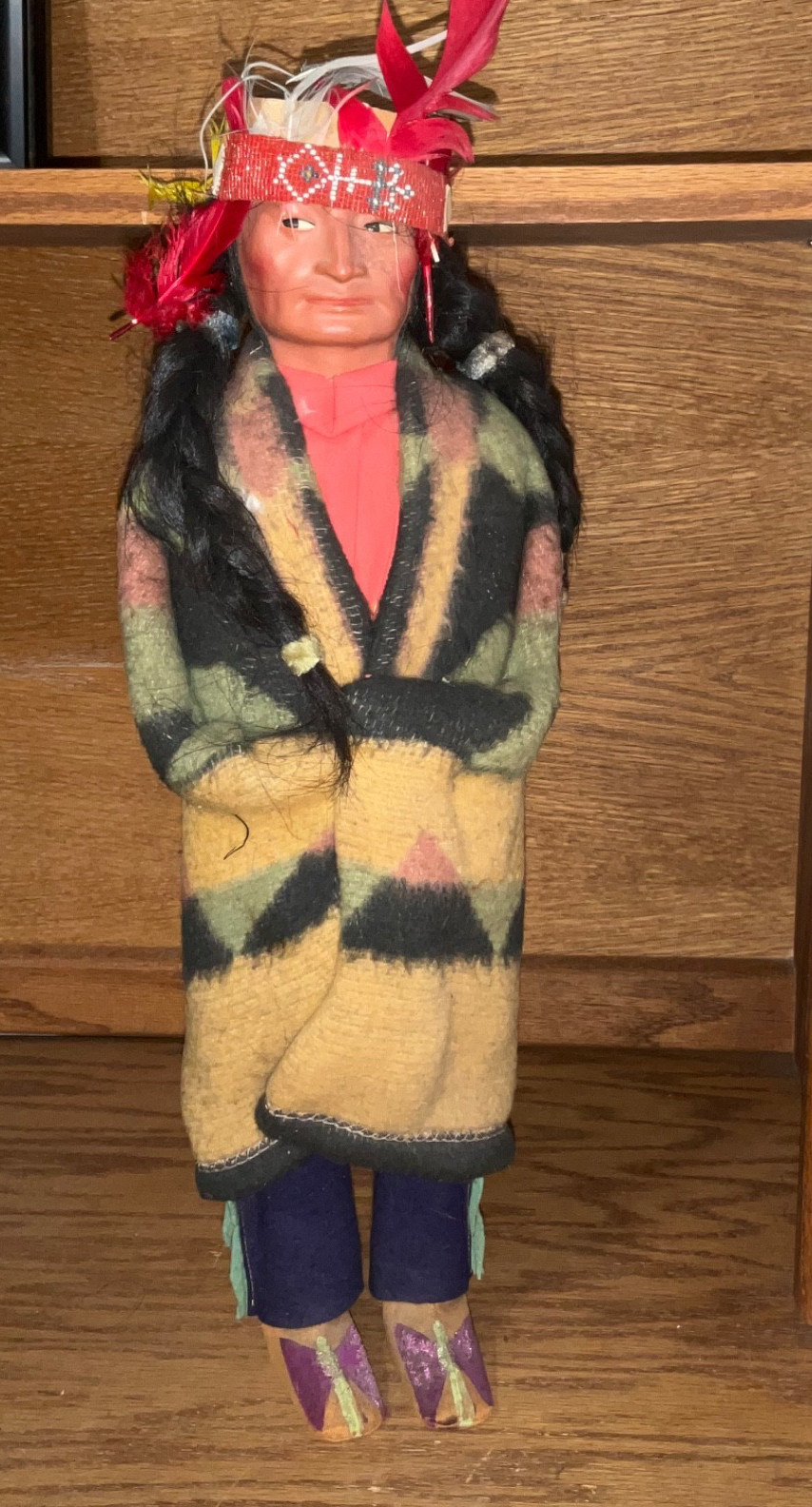 Vintage Skookum Bully Good Native American Chief Doll 17 Vintage Skookum Bully Good Native American Chief Doll 17