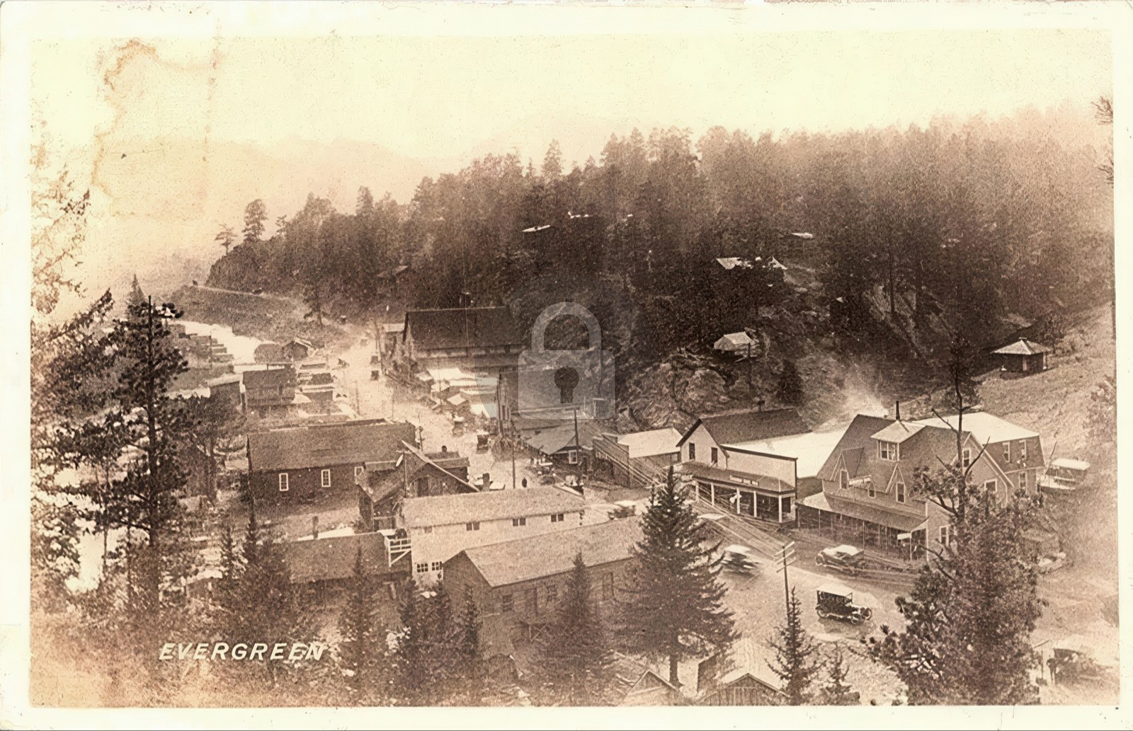 Evergreen CO Colorado Birdseye Town View 1900s RPPC Photo Postcard COPY Evergreen CO Colorado Birdseye Town View 1900s RPPC Photo Postcard COPY