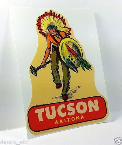 TUCSON ARIZONA Vintage Style Travel Decal / Vinyl Sticker, Luggage Label
