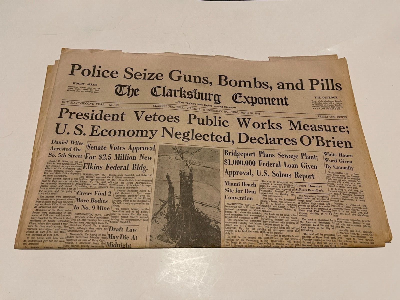 JUNE 30 1971 CLARKSBURG west virginia newspaper-WOODY ALLEN INTERVIEW