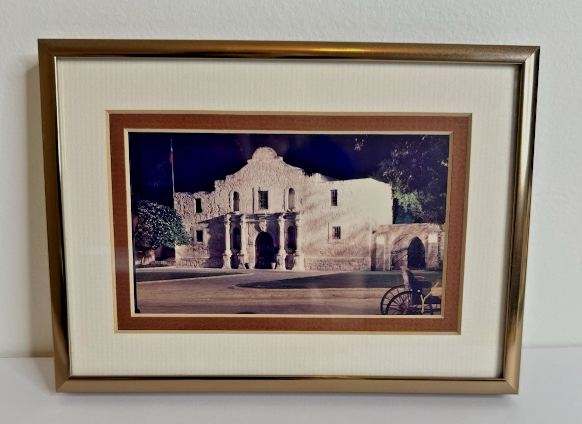 Vtg The ALAMO Photo Framed Wall Art Mission San Antonio, TX 5x7 Joanne Murphy