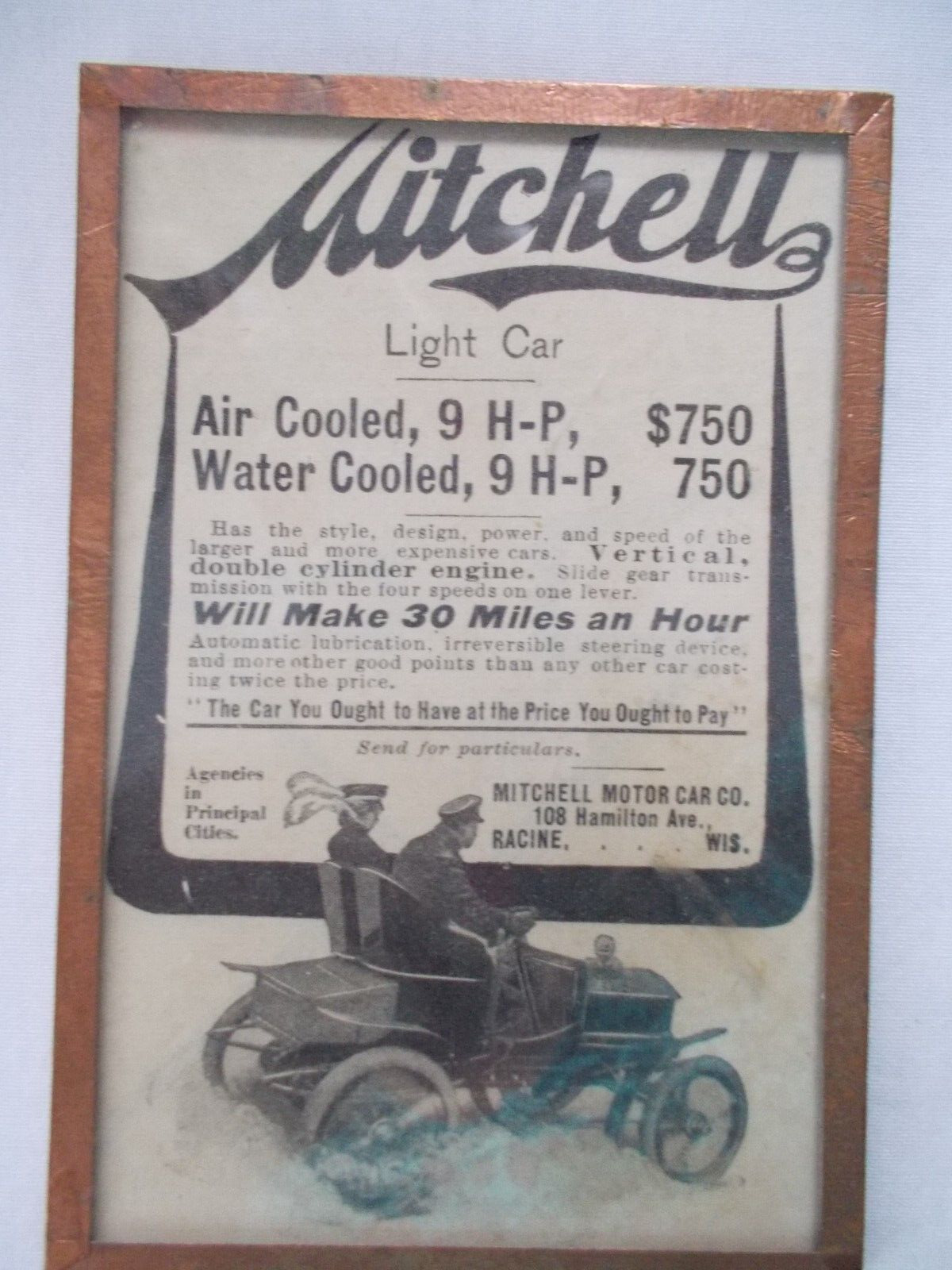 Authentic Antique Mitchell Automobile Advertisement