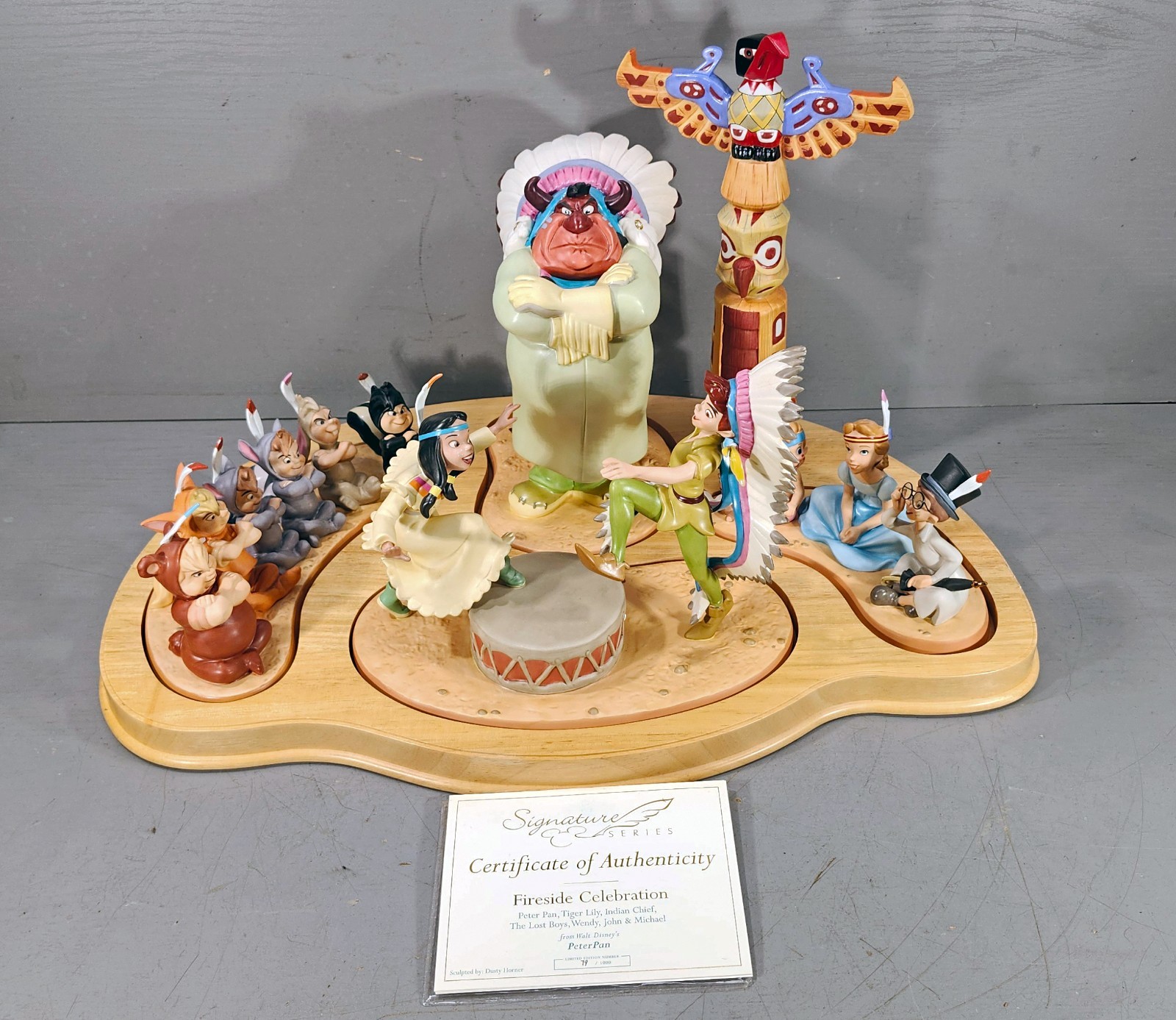 Disney WDCC Peter Pan Indian Campground “Fireside Celebration” 79/1000 w/ COA Disney WDCC Peter Pan Indian Campground “Fireside Celebration” 79/1000 w/ COA
