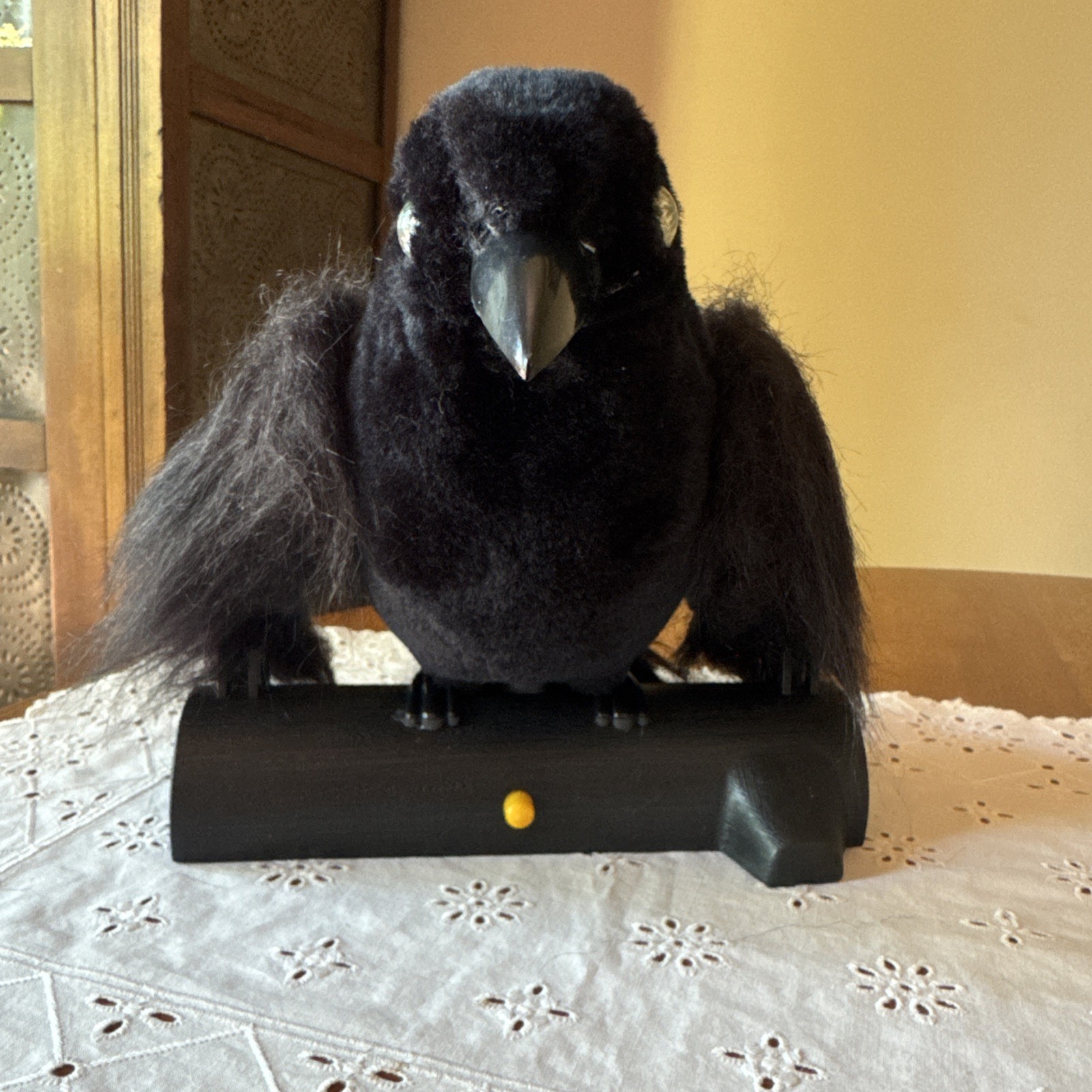 VTG Gemmy Black Raven Lights & Sounds Halloween Prop Motion Activated FOR PARTS