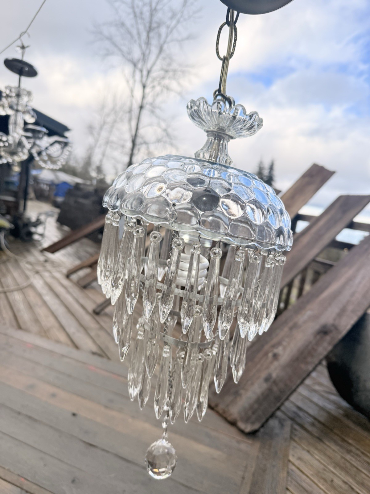 BEAUTIFUL Vintage Lighting 1930s wedding cake crystal chandelier