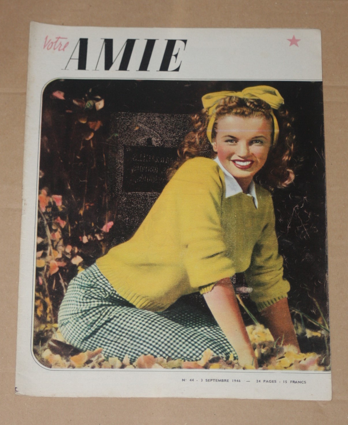 MARILYN MONROE MAGAZINE COVER 1946 FRANCE MARILYN MONROE MAGAZINE COVER 1946 FRANCE