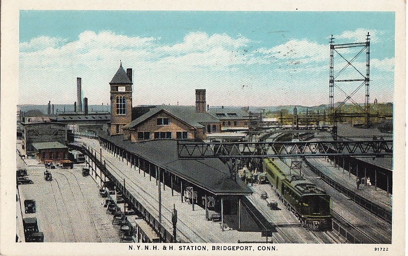 Postcard NY NH & H Railroad Station Bridgeport CT Postcard NY NH & H Railroad Station Bridgeport CT