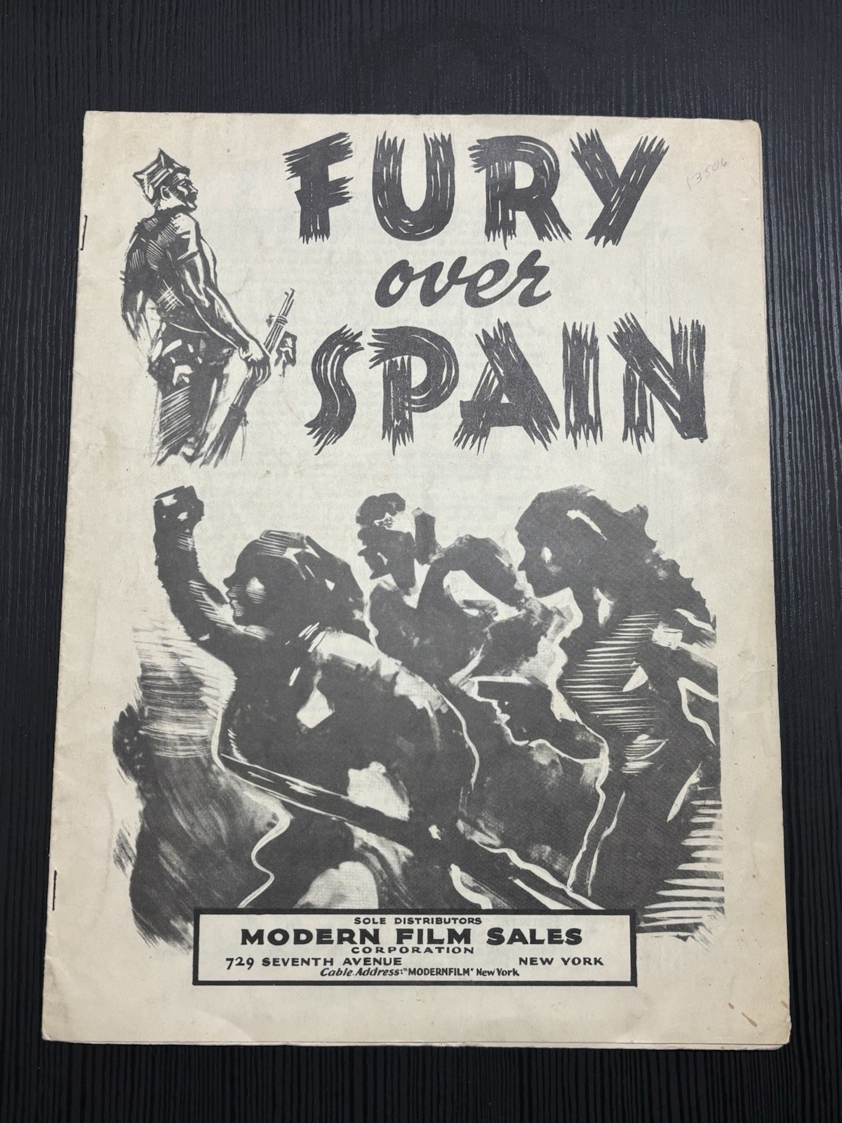 1937 Fury Over Spain Spanish Civil War Rare Anarchist Propaganda Film Program