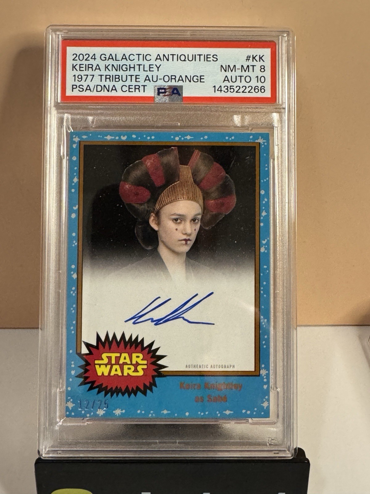 2024 Topps Star Wars Galactic Antiquities Sabe/Keira Knightley Auto /25 PSA 8/10