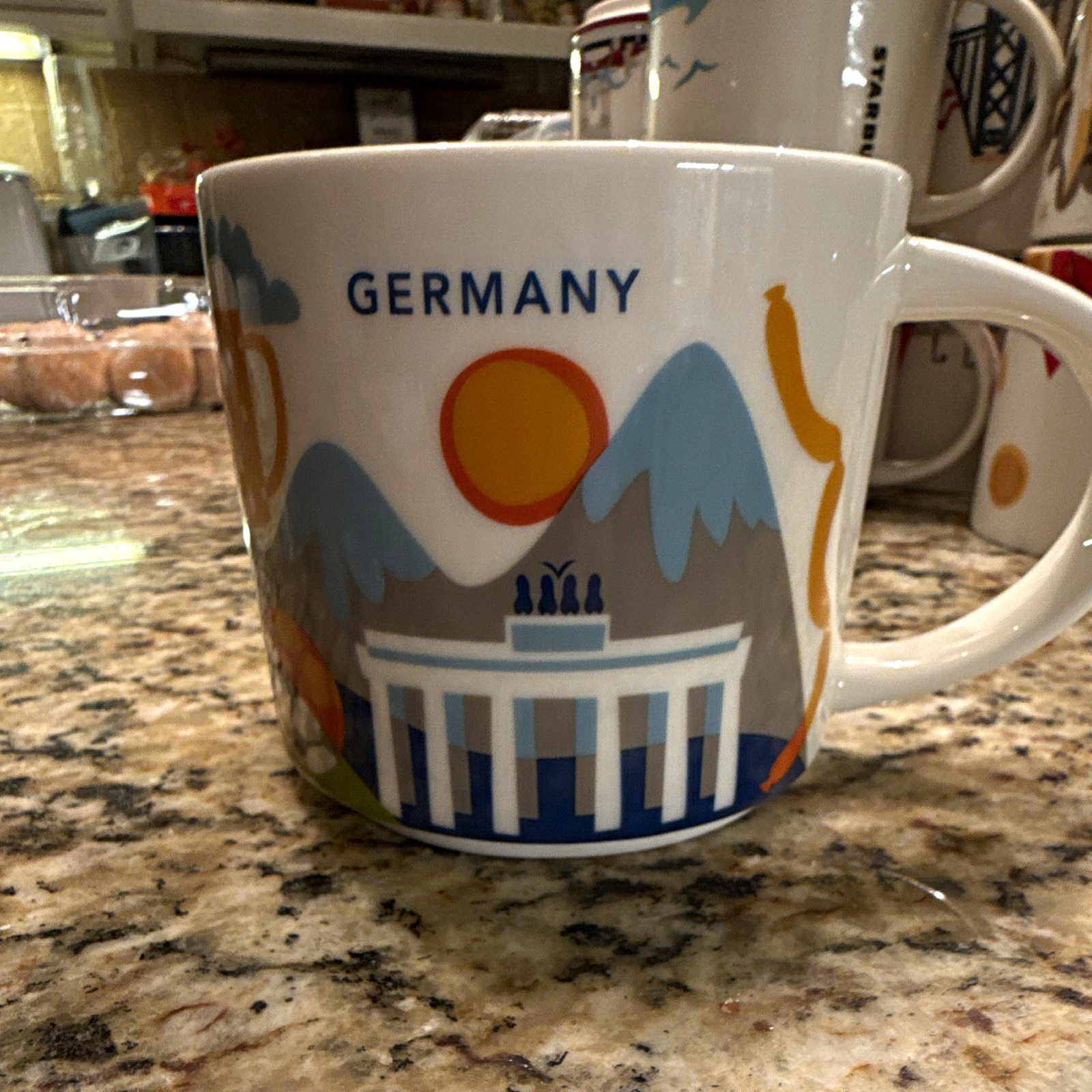 Starbucks You Are Here Collection Germany Ceramic Mug White Blue Green 2016 Starbucks You Are Here Collection Germany Ceramic Mug White Blue Green 2016