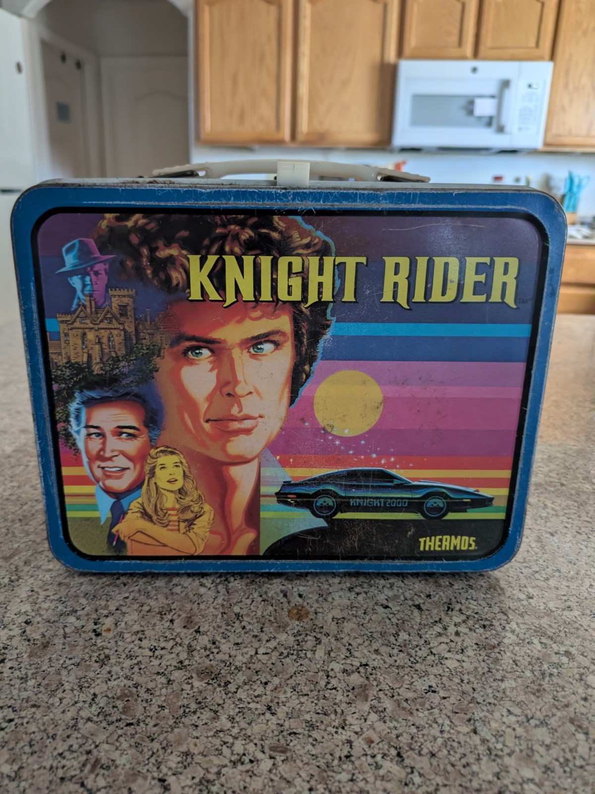 Vintage 1982/1983 Thermos KNIGHT RIDER Metal Lunch Box with Plastic Thermos