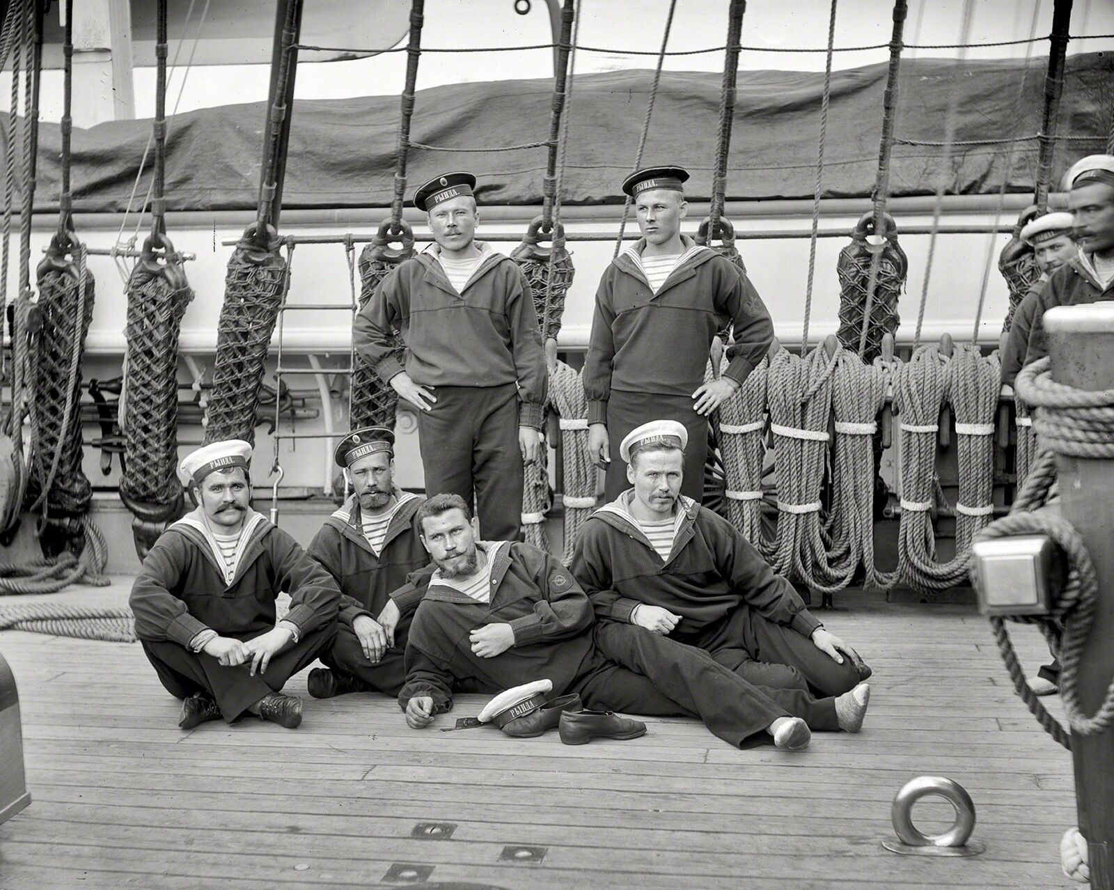 1893 IMPERIAL RUSSIAN NAVY CREW MEMBERS 8.5X11 Photo