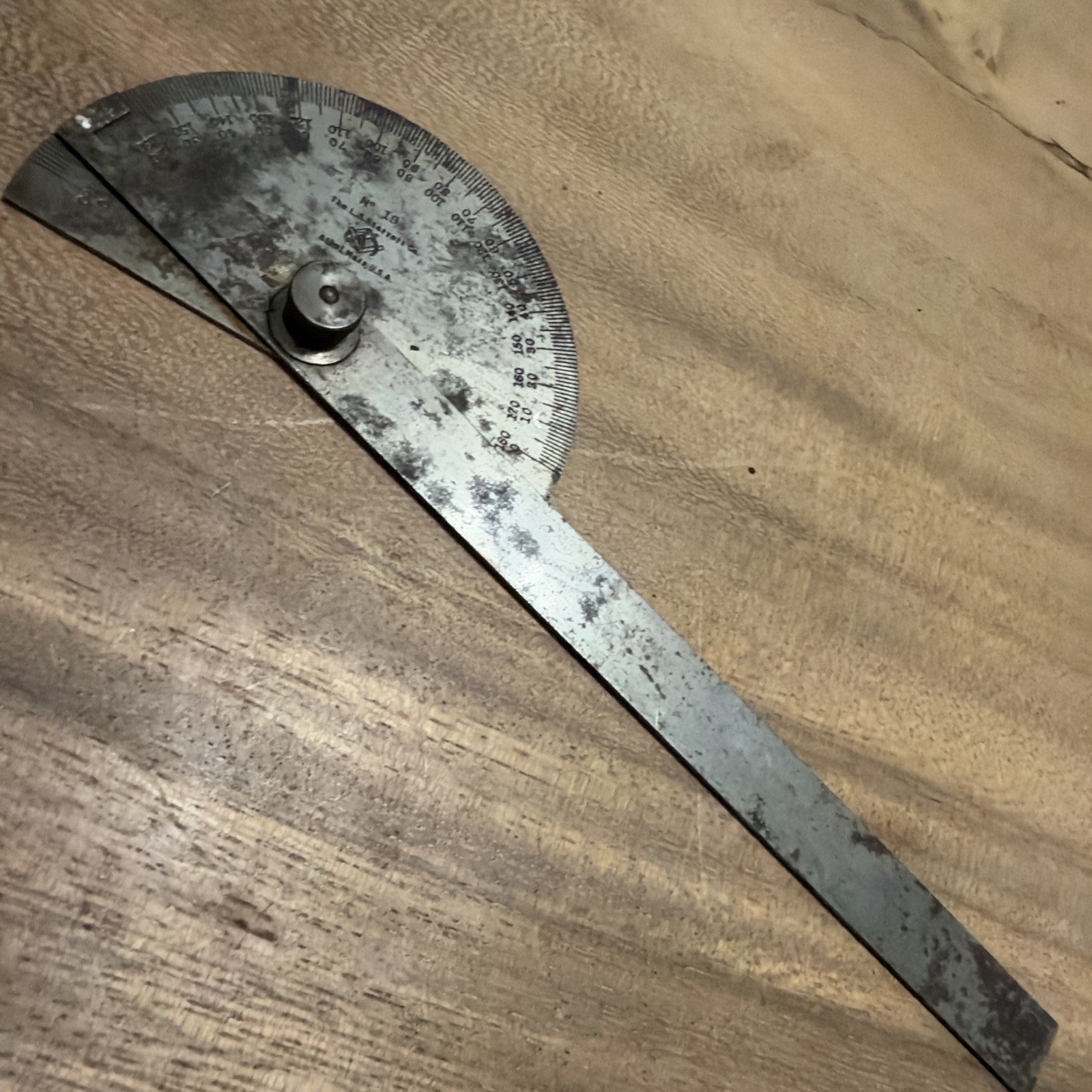 Starrett No. 19 Steel Protractor 180° Machinist Tool USA
