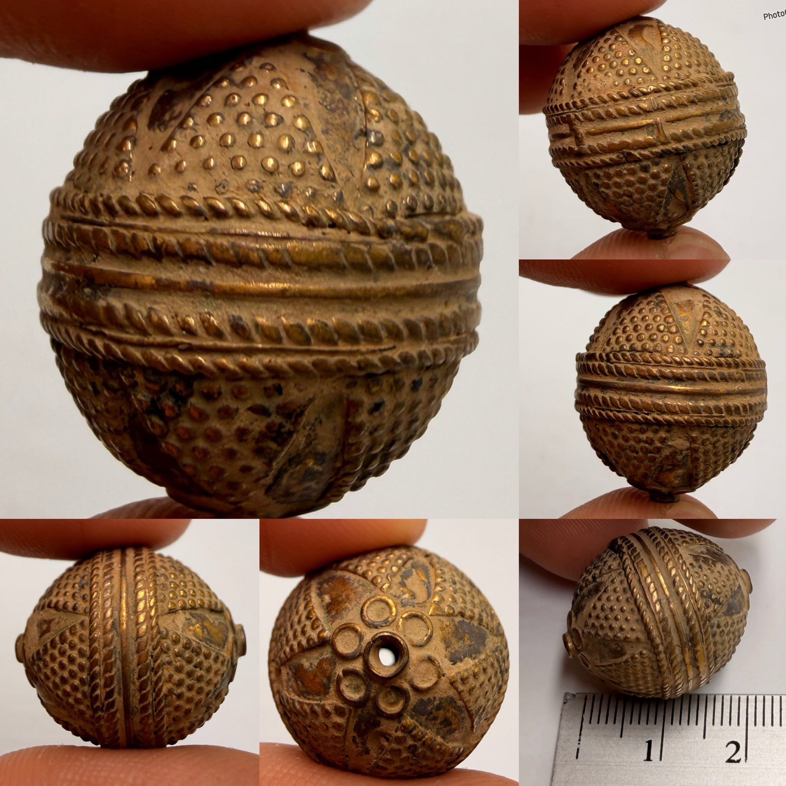 Ancient Roman Gold Gilding Rare Old Roman Bead Ancient Roman Gold Gilding Rare Old Roman Bead