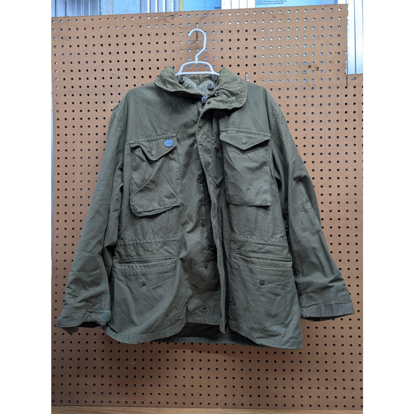 Vintage 1971 Vietnam Era US Army M65 Field Jacket Olive Green Large Regular