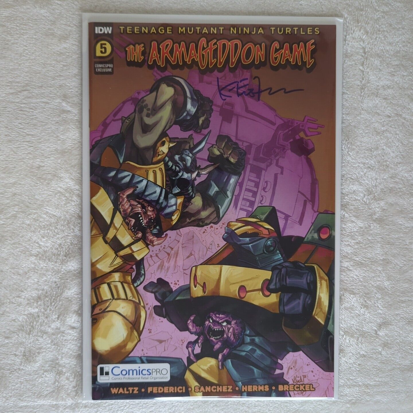 TMNT The Armageddon Game #5 Variant Signed Kevin Eastman COA Comicspro Exclusive
