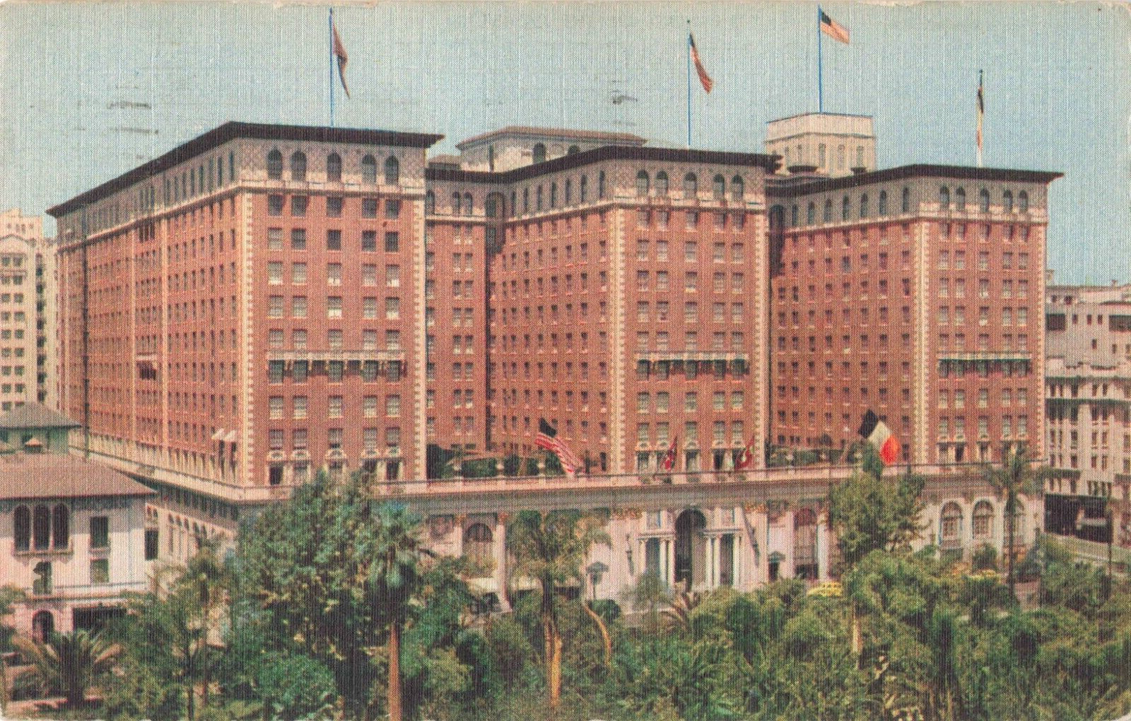 Los Angeles CA California, The Biltmore Hotel Building, Vintage Postcard