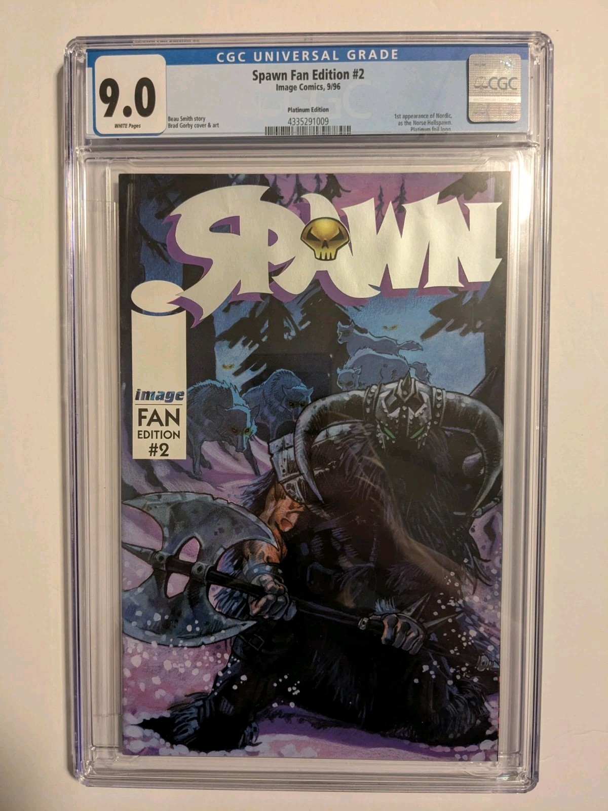 Image Comics Spawn Fan Edition PLATINUM #2 CGC 9.0 Pop 3 Norse Viking NICE