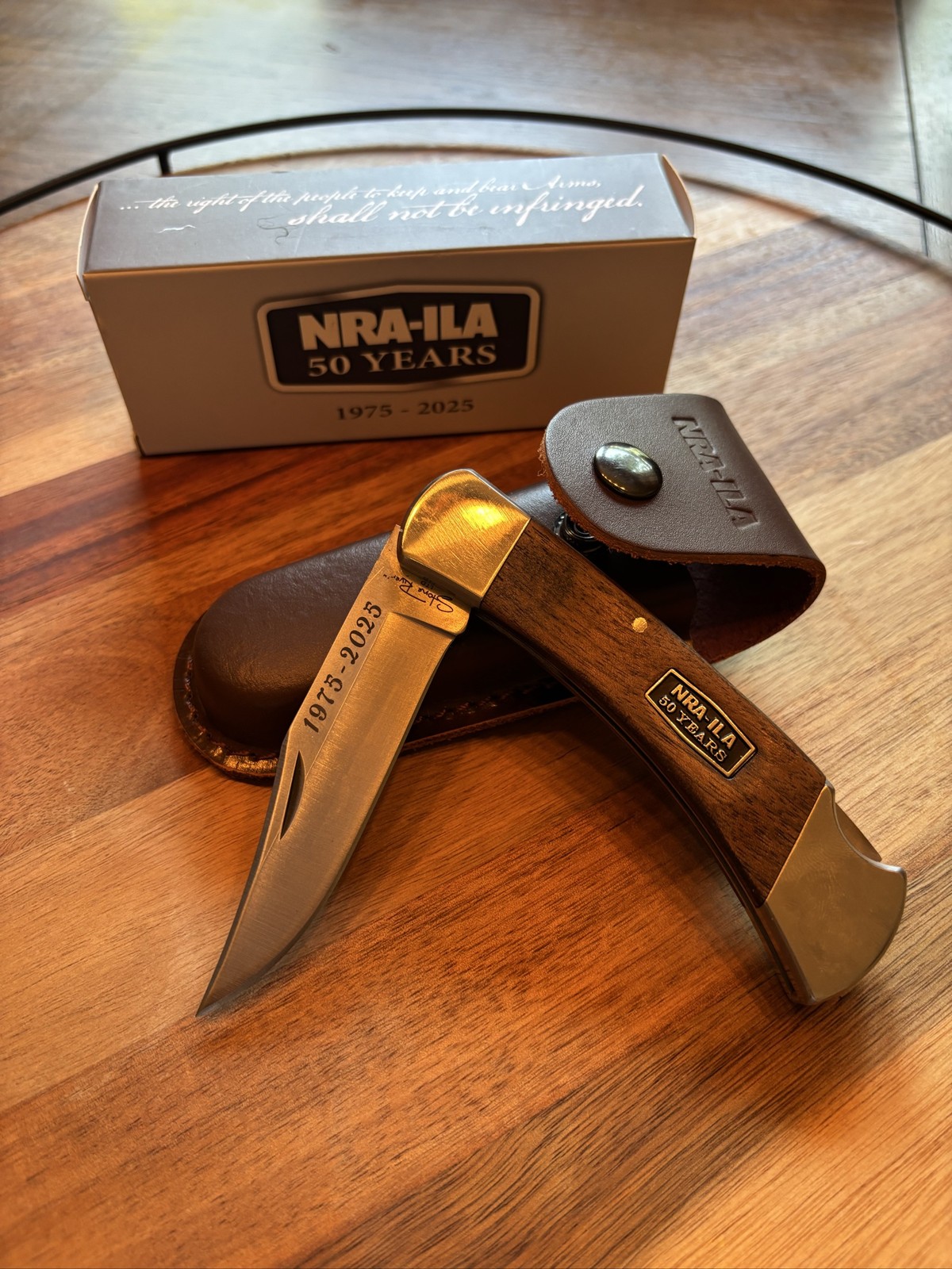 Stone River NRA-ILA 50th Anniversary Lockback Knife 1975-2025 w/ Sheath Stone River NRA-ILA 50th Anniversary Lockback Knife 1975-2025 w/ Sheath