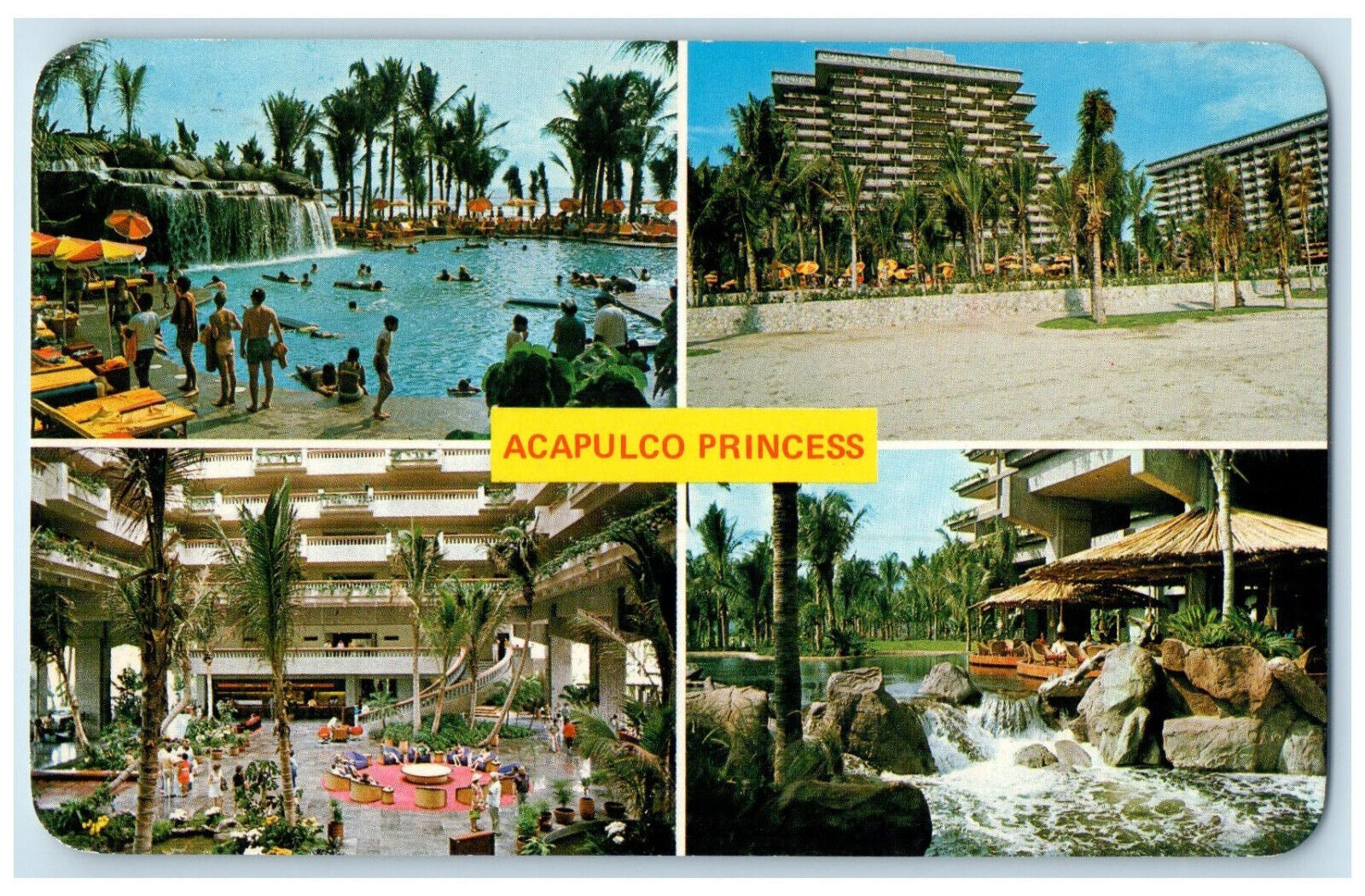 c1950\'s Acapulco Princess Hotel Acapulco Guerrero Mexico Multiview Postcard