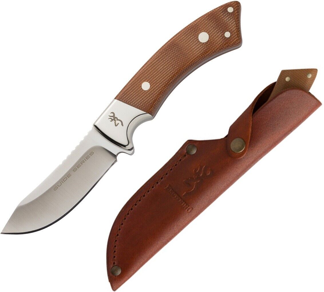 Browning Guide Series Fixed Knife 14C28N Steel Blade Micarta Laminate Handle