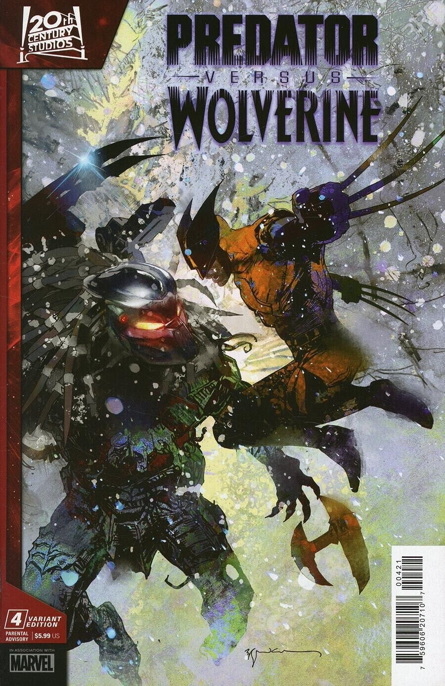 PREDATOR VERSUS WOLVERINE #4 (BILL SIENKIEWICZ VARIANT) COMIC BOOK ~ Marvel PREDATOR VERSUS WOLVERINE #4 (BILL SIENKIEWICZ VARIANT) COMIC BOOK ~ Marvel