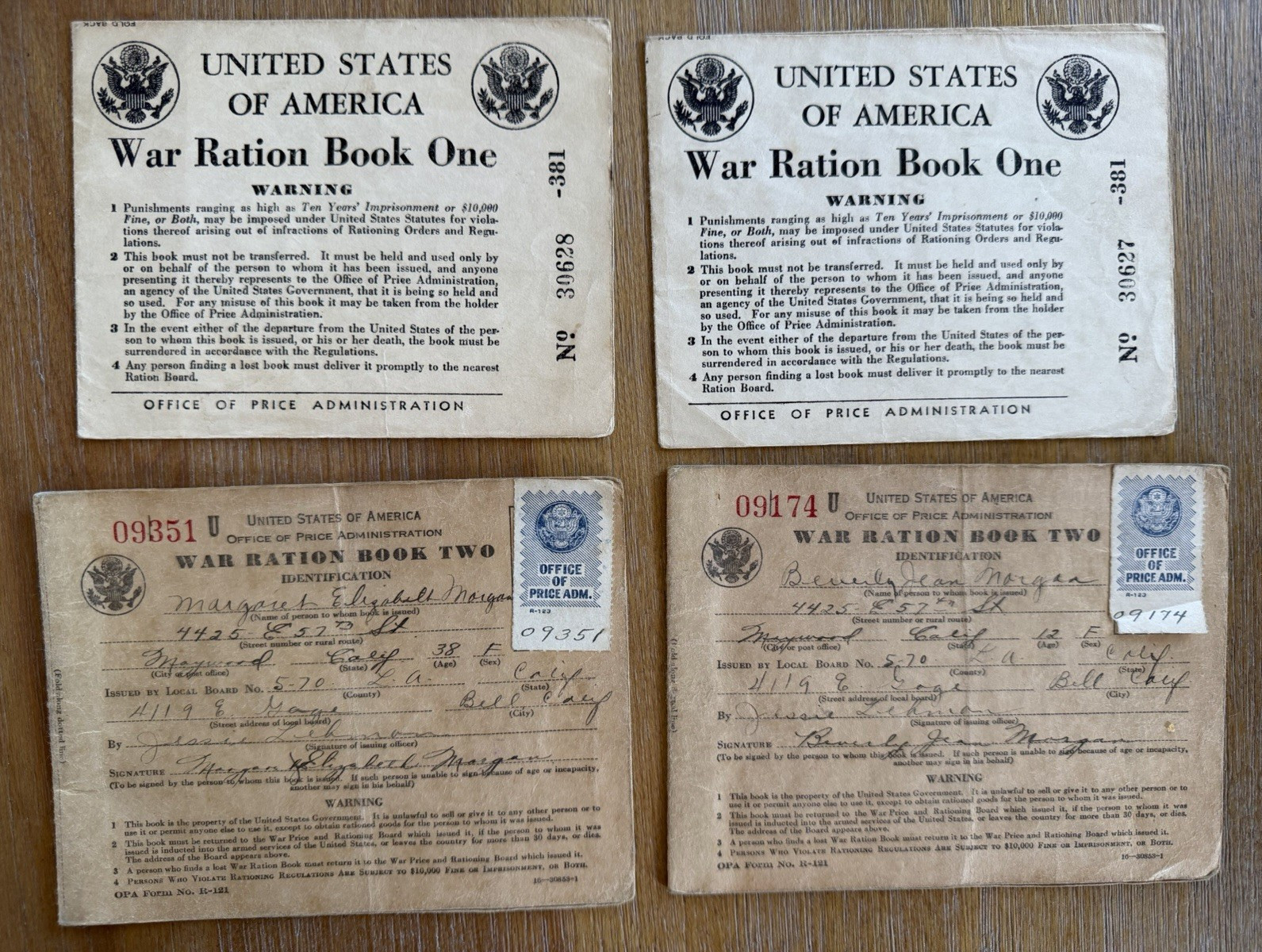 WWII US War Ration Books Lot w/ Office of Price Administration & War Damage Corp WWII US War Ration Books Lot w/ Office of Price Administration & War Damage Corp
