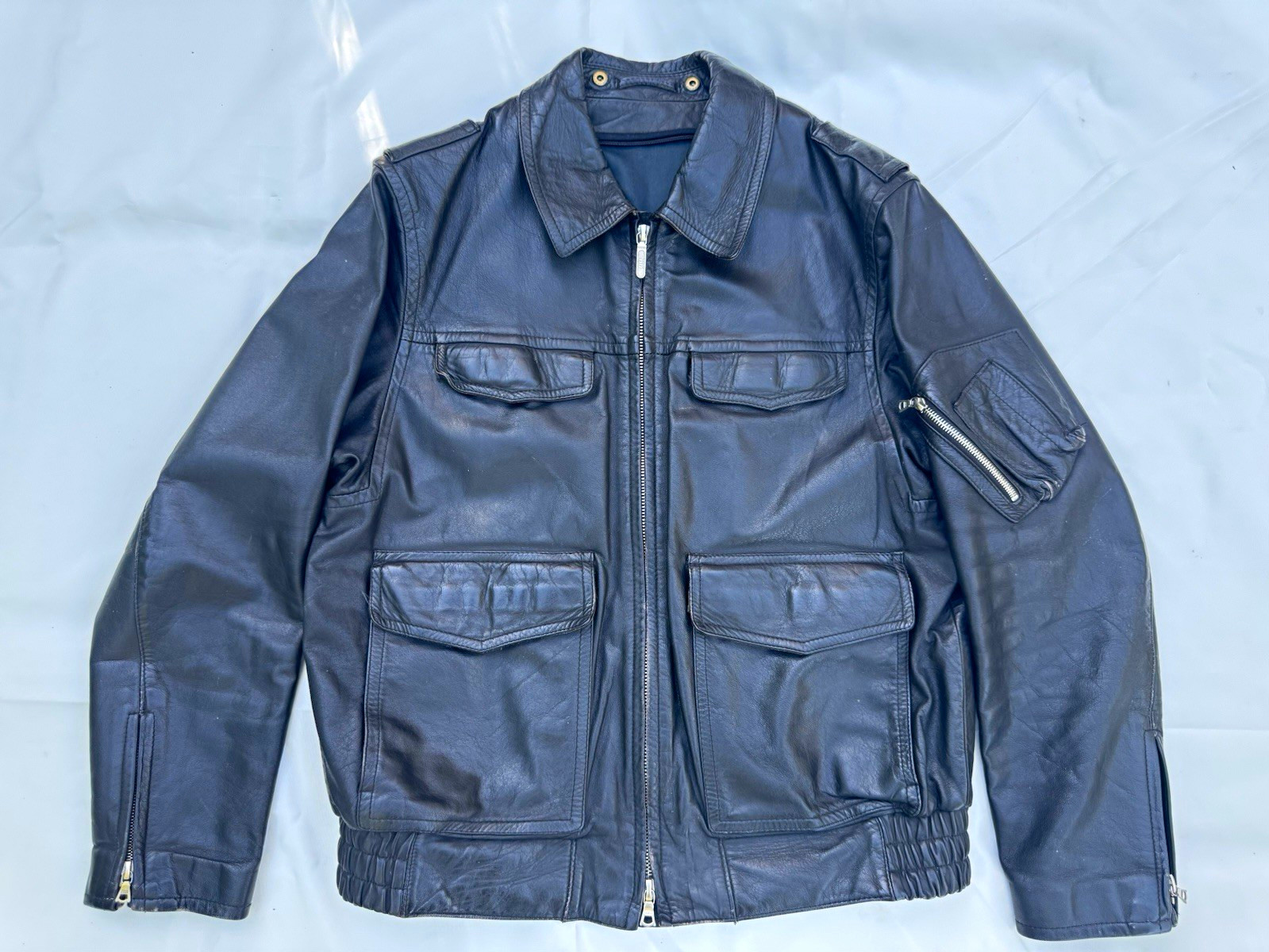 Vintage 1992 German Police “Polizei” Leather Jacket Elstermode GmbH Black Moto Vintage 1992 German Police “Polizei” Leather Jacket Elstermode GmbH Black Moto