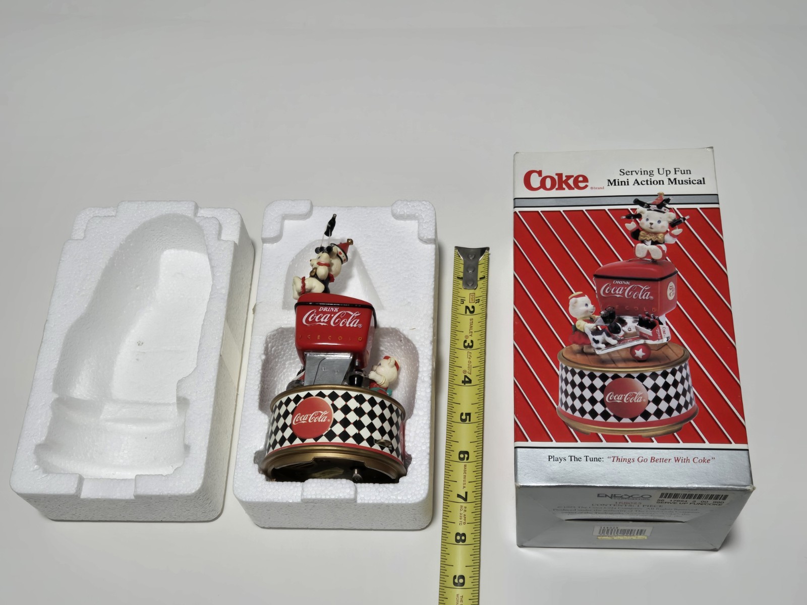 Vtg 1995 Enesco Coca-Cola Brand 'Serving Up Fun' Mini Action Musical No.168025