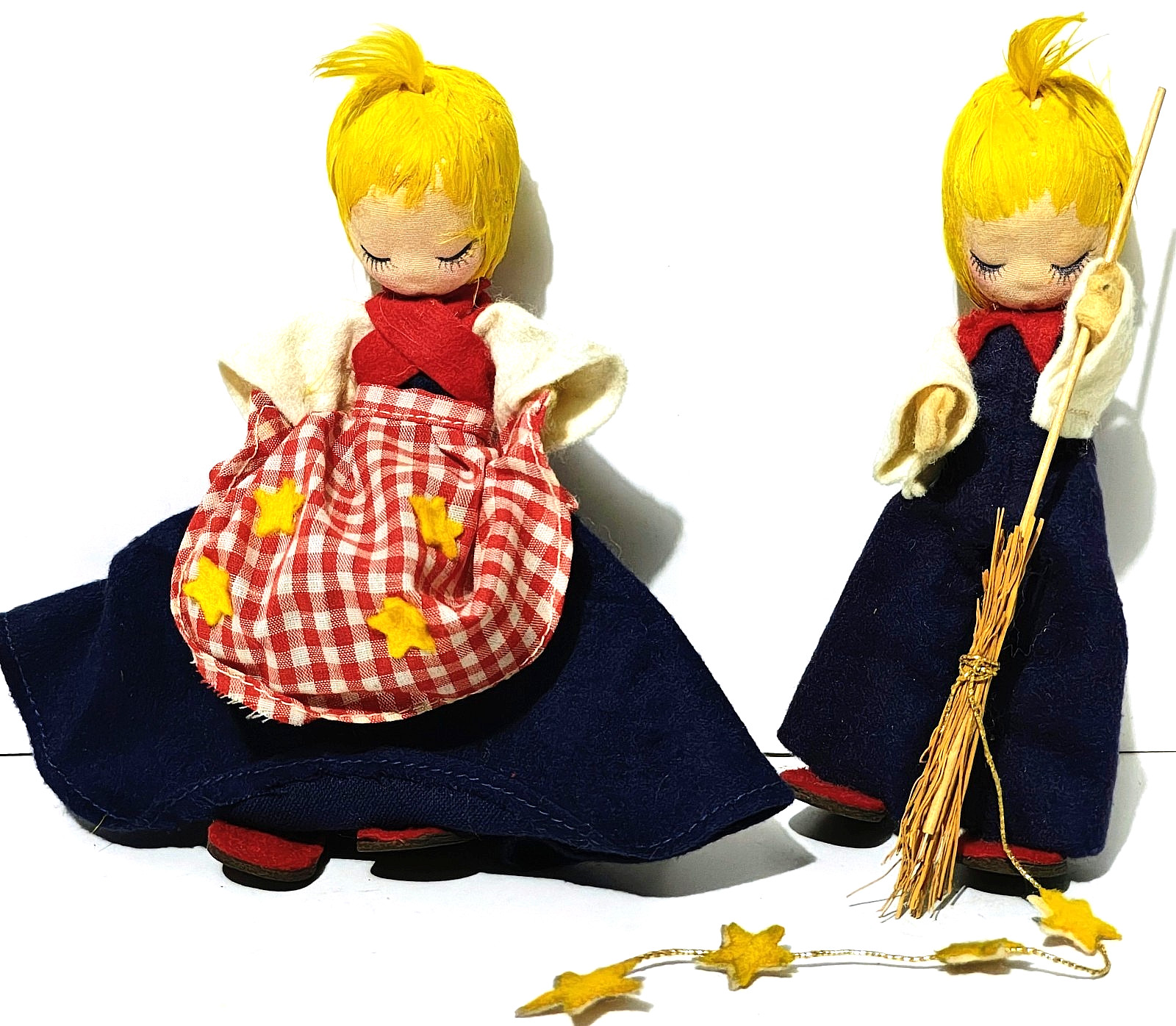 Christmas Figures - Angela - Handmade Felt & Feathers - 6.5 Christmas Figures - Angela - Handmade Felt & Feathers - 6.5