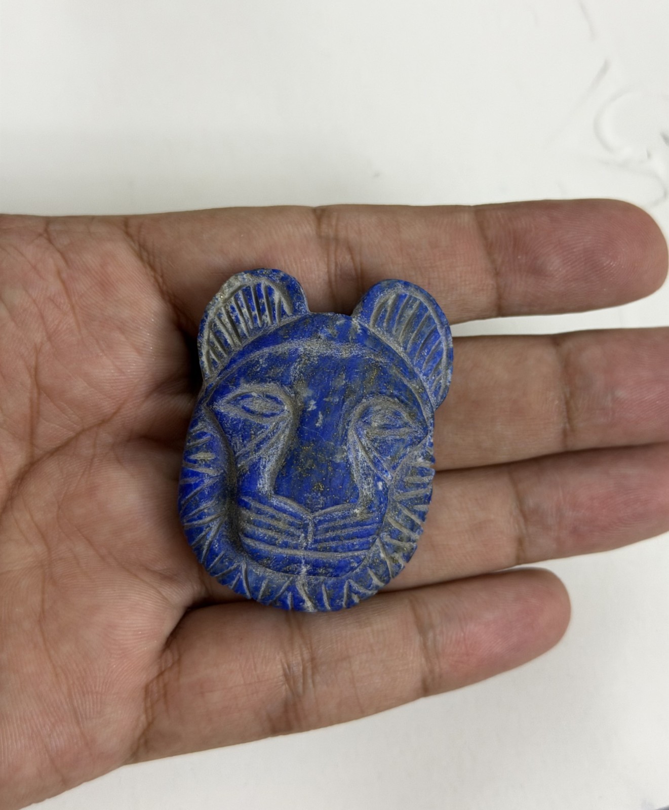 RARE Antiquities Sekhmet Goddess Head Genuine Lapis Lazuli Stone Egyptian BCE