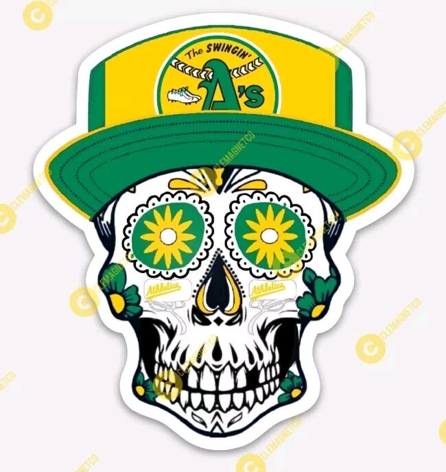Oakland A's Sugar Skull MAGNET - Athletics Rooker MLB Premium Vinyl LAS VEGAS Oakland A's Sugar Skull MAGNET - Athletics Rooker MLB Premium Vinyl LAS VEGAS