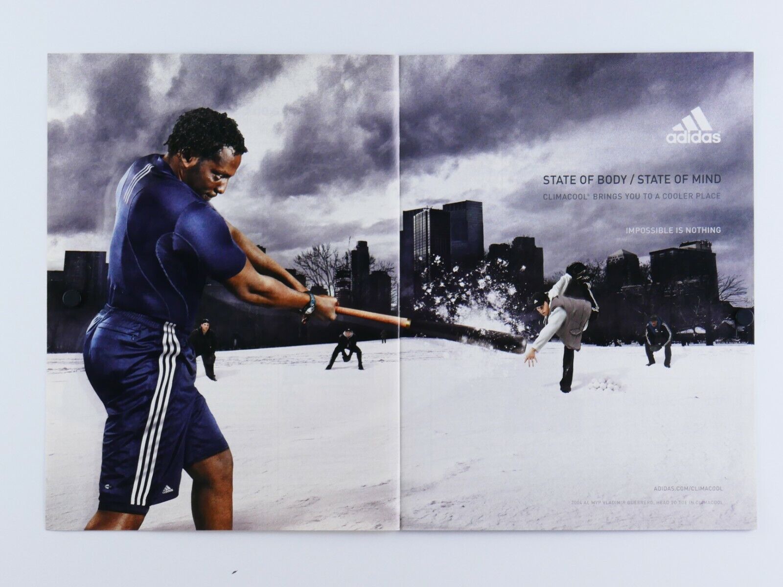 Vladimir Guerrero Adidas 2005 Smashing Snowballs Original Print Ad 2 Page