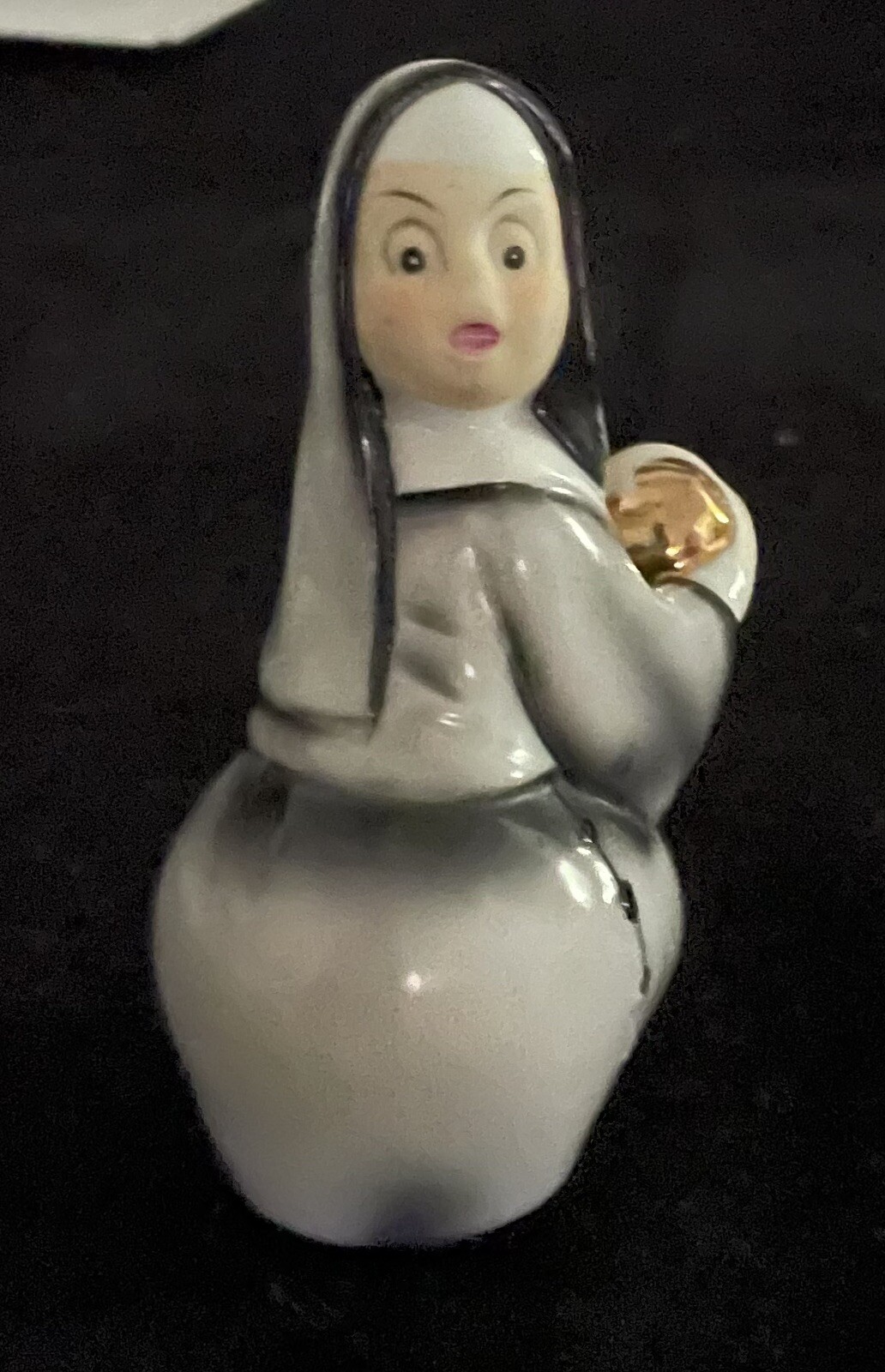 Baseball Pitching Nun - Lefton figurine 4.5” tall (KW1428) - golden ball Baseball Pitching Nun - Lefton figurine 4.5” tall (KW1428) - golden ball
