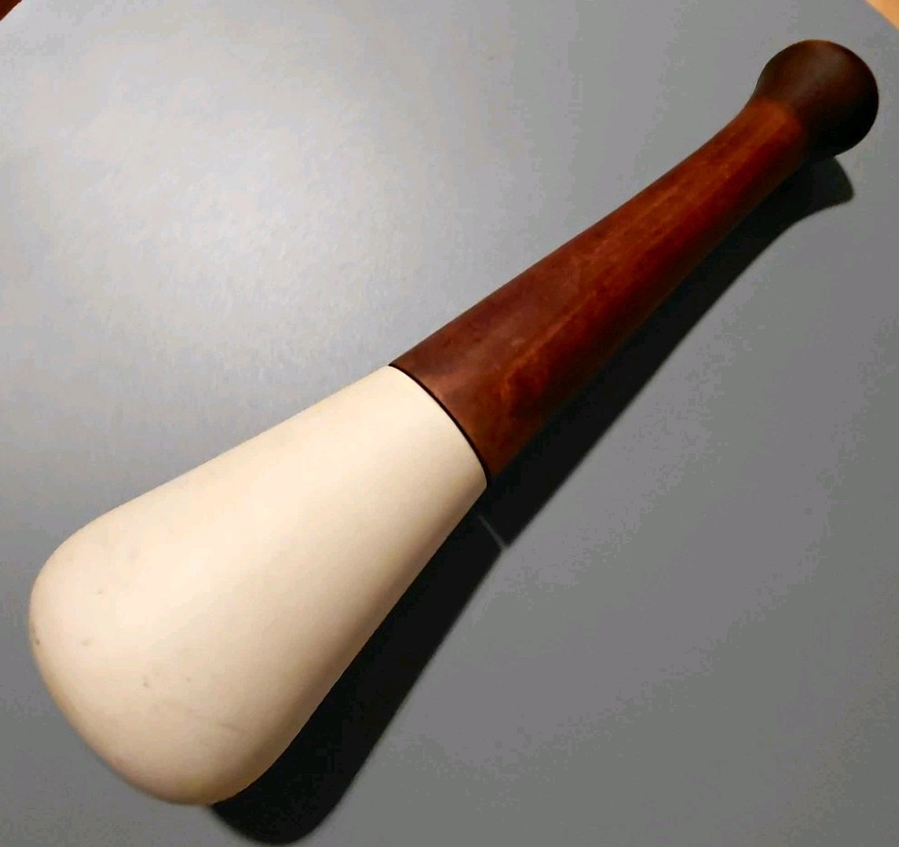 Vintage MORTAR & PESTLE Ceramic & Wood Pharmacy Apothecary HUGE 10” WH3 Vintage MORTAR & PESTLE Ceramic & Wood Pharmacy Apothecary HUGE 10” WH3