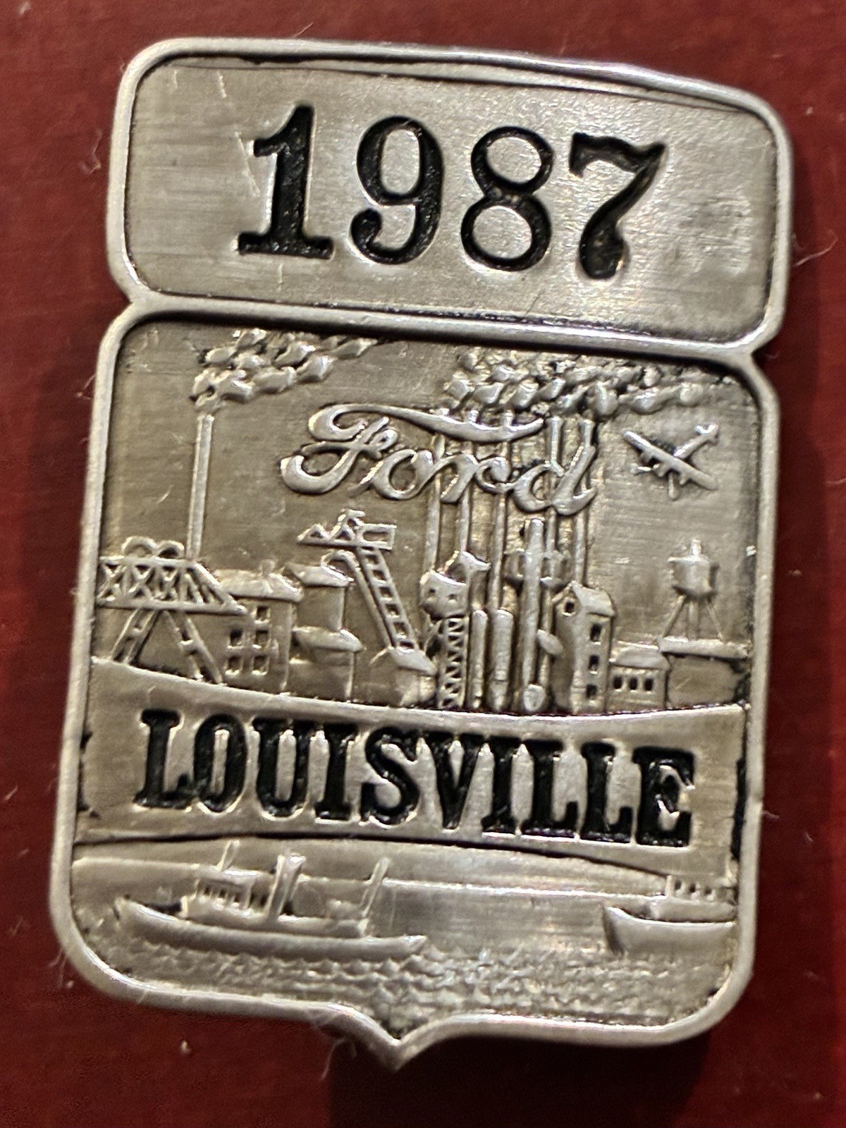 Ford Louisville 1987 Original Silver Advertising Badge Pin - Automobiles