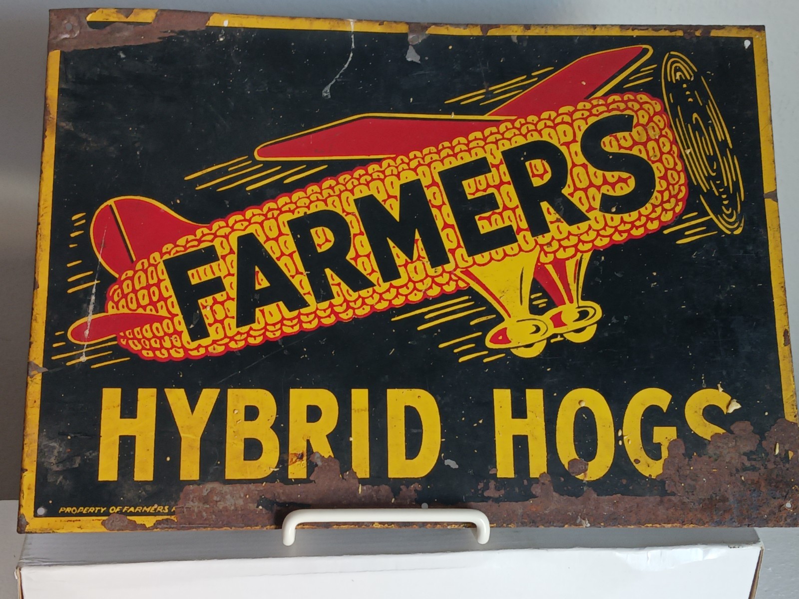 Antique Vtg Tin Litho Sign 