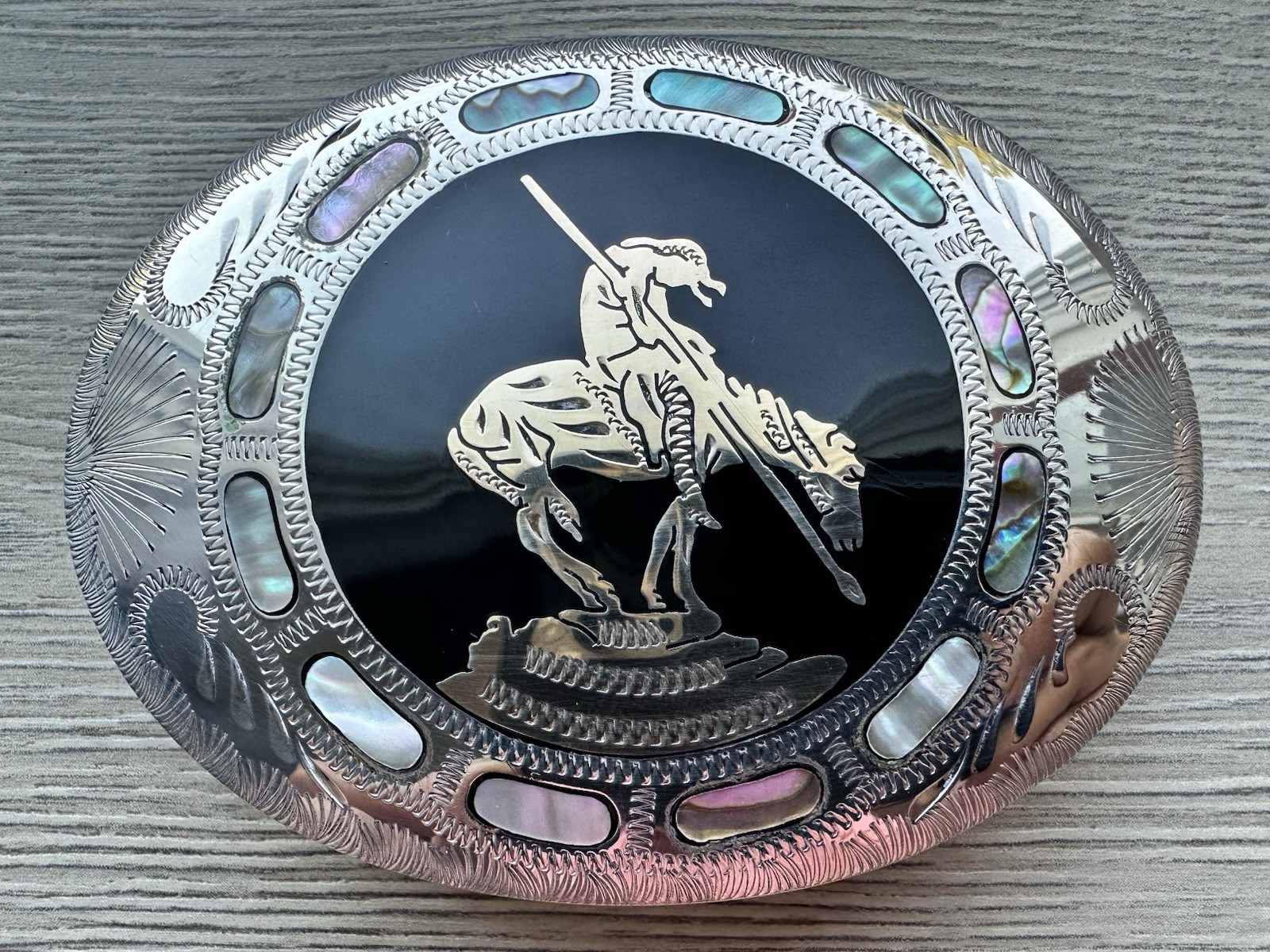 vintage Johnson & Held handcrafted western belt buckle”End of the Trail\ vintage Johnson & Held handcrafted western belt buckle”End of the Trail\