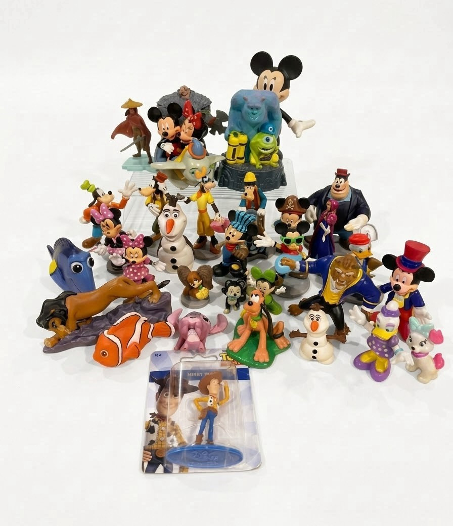 Disney/Pixar Mixed Character Figurines Lot 5in Mickey Minnie Olaf Dumbo Woody Disney/Pixar Mixed Character Figurines Lot 5in Mickey Minnie Olaf Dumbo Woody