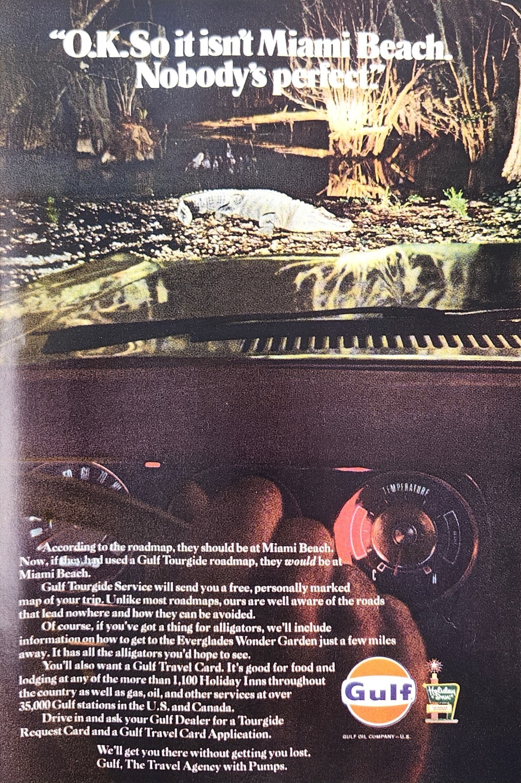1970s Gulf Travel Motor Oil Gas Service Station Pumps Print Ad MCM Photography 1970s Gulf Travel Motor Oil Gas Service Station Pumps Print Ad MCM Photography