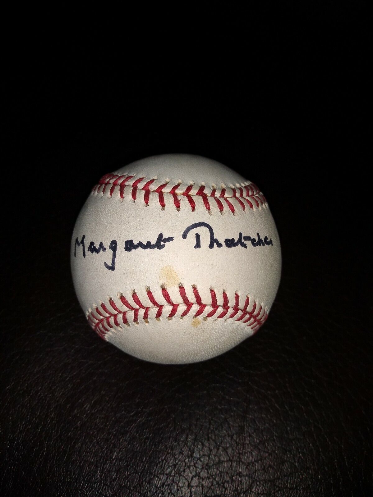 Margaret Thatcher Signed Autographed Baseball 