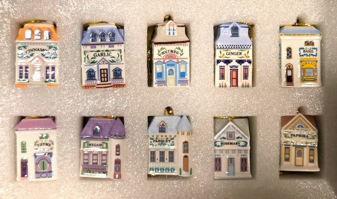 LENOX SPICE VILLAGE 10 pc Ornament Set - 2025 Pattern -  --- NEW in BOX