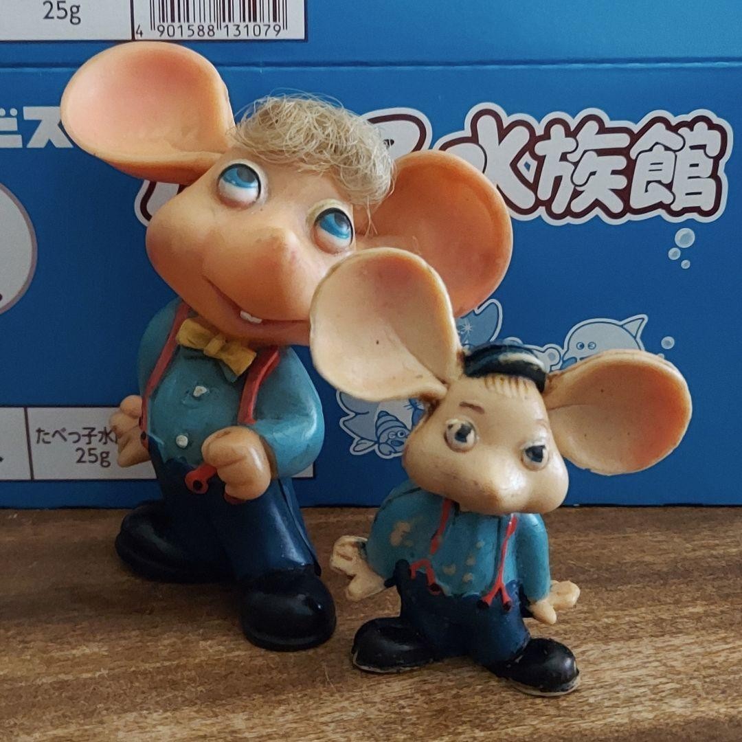 Vintage Topo Gigio Vinyl Figure Set Showa Retro Japan Anime 11cm Rare Japan